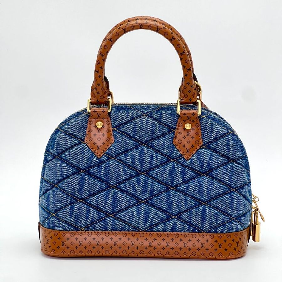 LV 限定牛仔alma bb 手提肩背斜背貝殼包 24*17*12 98新配件鎖鑰匙 塵袋-2