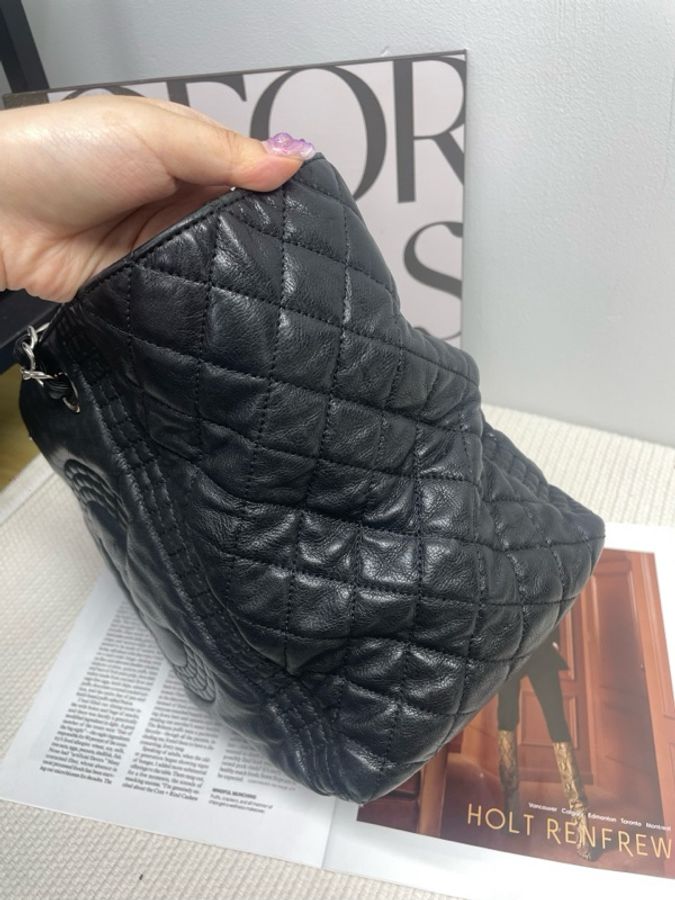 98❤️CHANEL香奈兒黑銀 tote 托特包 16開-3