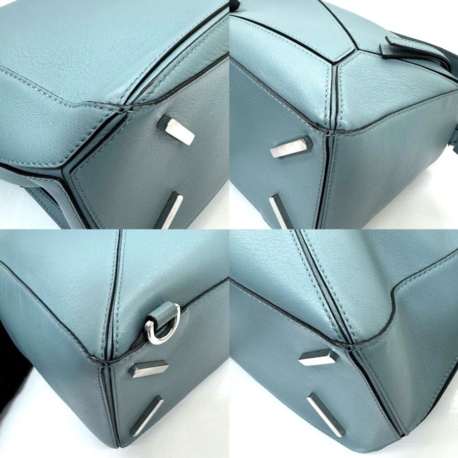 LOEWE Puzzle 幾何拼圖包 中號 灰藍色-4