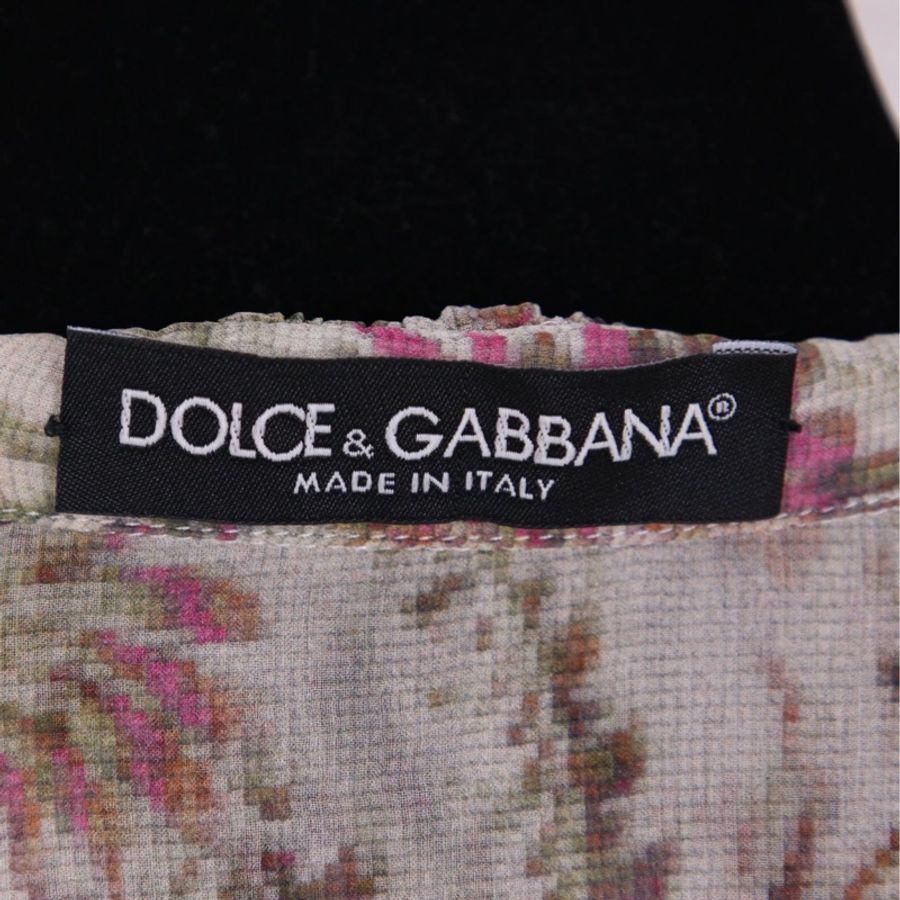 Dolce&Gabbana彩色花卉花边领长袖衬衫上衣-24