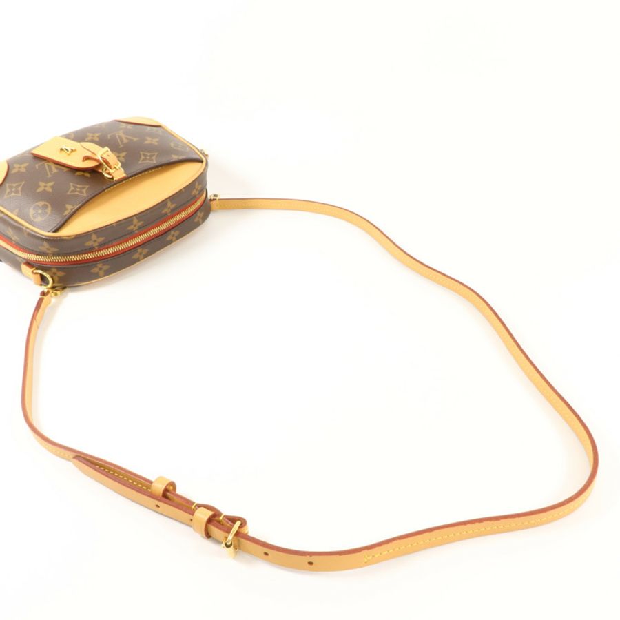 LOUIS VUITTON Monogram Deauville Mini金扣肩背袋棕色-7