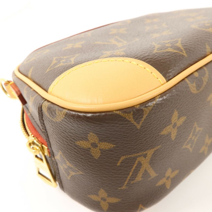LOUIS VUITTON Monogram Deauville Mini金扣肩背袋棕色-13