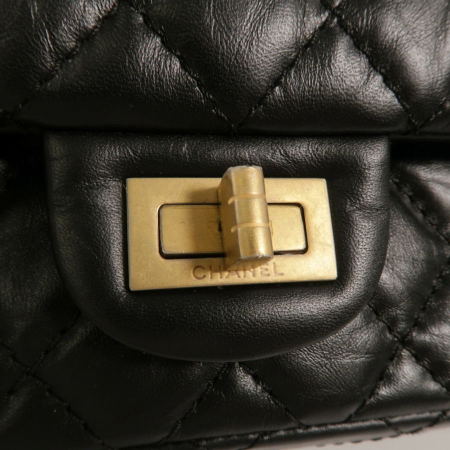 CHANEL 牛皮皮革2.55 Small鏈帶手挽肩背兩用袋-8
