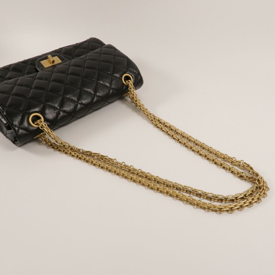 CHANEL 牛皮皮革2.55 Small鏈帶手挽肩背兩用袋-9