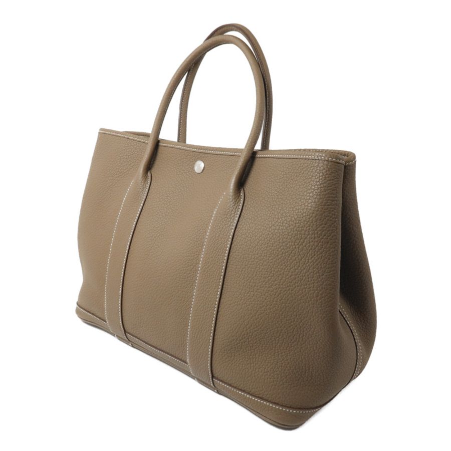 HERMES Negonda皮革Garden Party PM手挽袋Etoupe-2