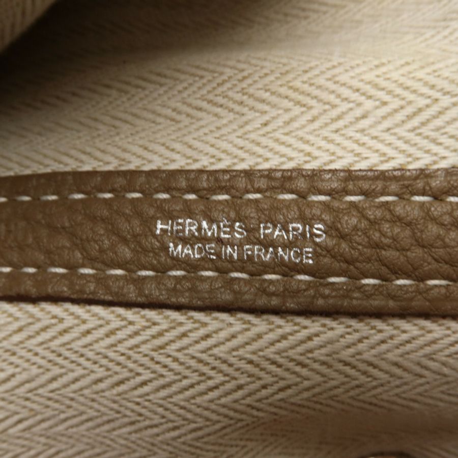 HERMES Negonda皮革Garden Party PM手挽袋Etoupe-5
