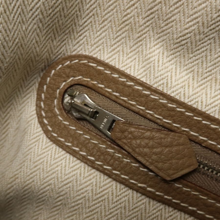 HERMES Negonda皮革Garden Party PM手挽袋Etoupe-9