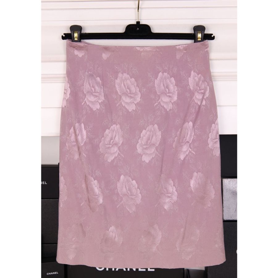 Dior 97年秀款紫色玫瑰花图案上衣外套半裙套装-11
