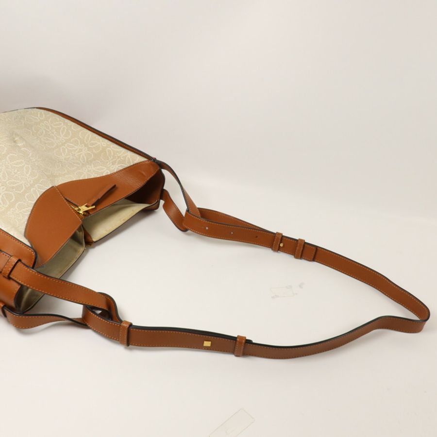 LOEWE 帆布/牛皮皮革Hammock Medium手挽肩背兩用袋-7