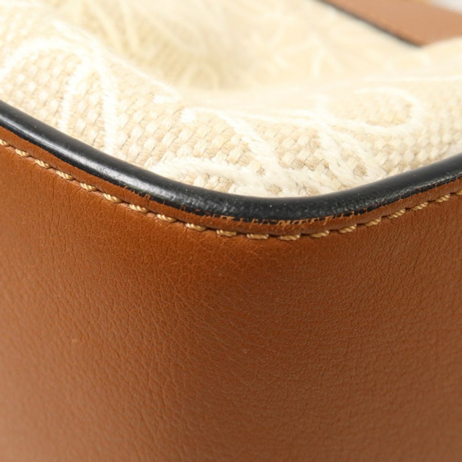 LOEWE 帆布/牛皮皮革Hammock Medium手挽肩背兩用袋-11