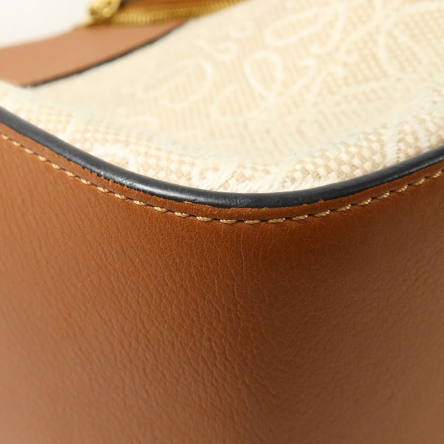 LOEWE 帆布/牛皮皮革Hammock Medium手挽肩背兩用袋-12