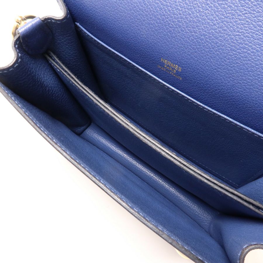 HERMES Evercolor皮革Roulis Mini肩背袋Bleu Agate-4