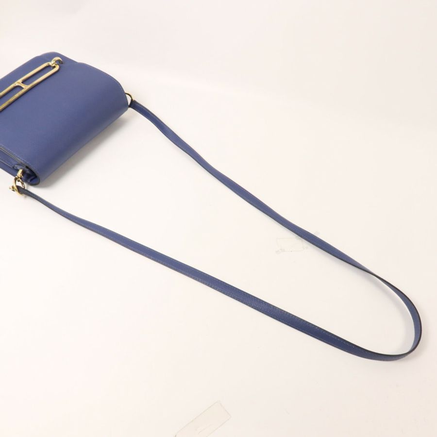HERMES Evercolor皮革Roulis Mini肩背袋Bleu Agate-7