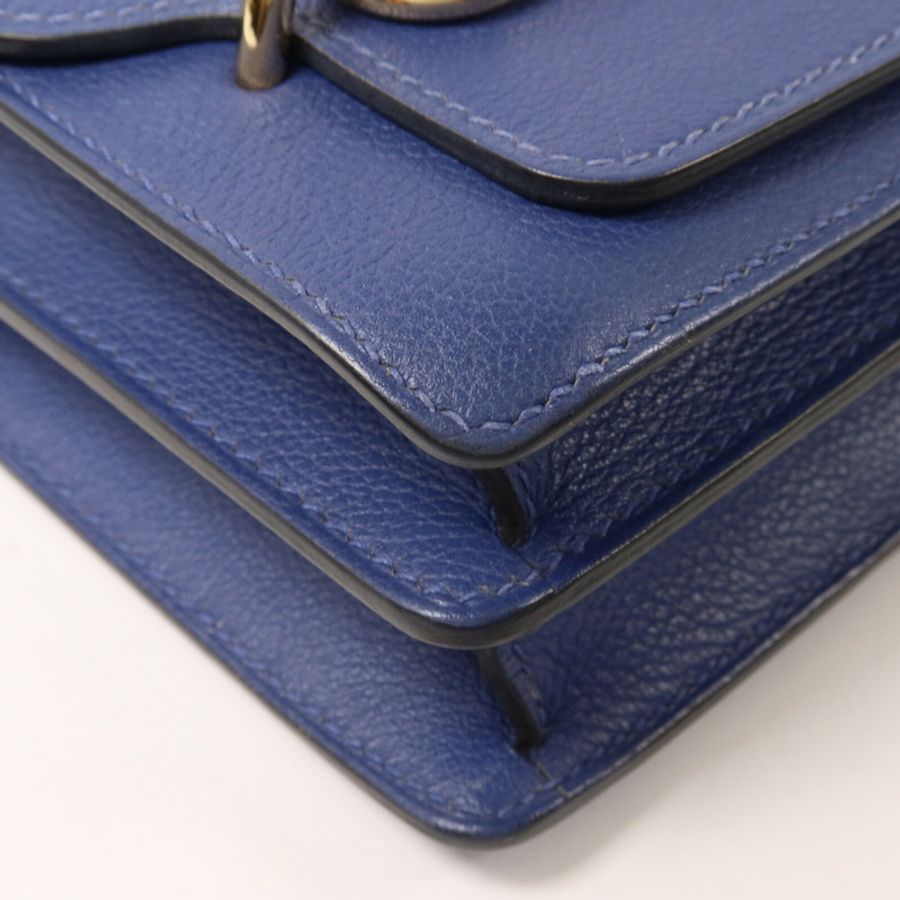 HERMES Evercolor皮革Roulis Mini肩背袋Bleu Agate-11