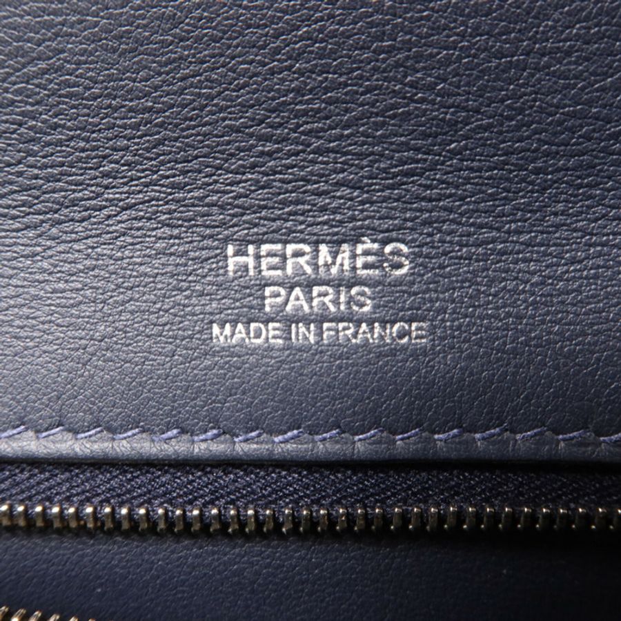 HERMES Clemence皮革/Swift皮革24/24 29cm手挽肩背兩用袋Bleu Indigo/Bordraux-5