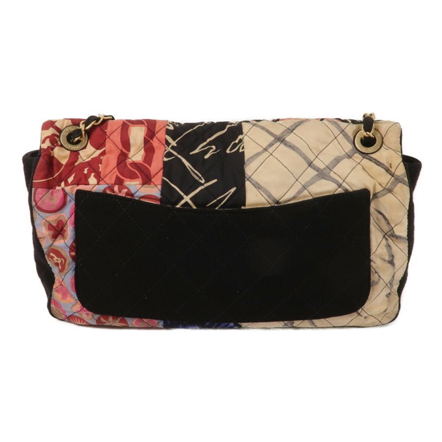 CHANEL 棉布Patchwork Flap鏈帶肩背袋-1