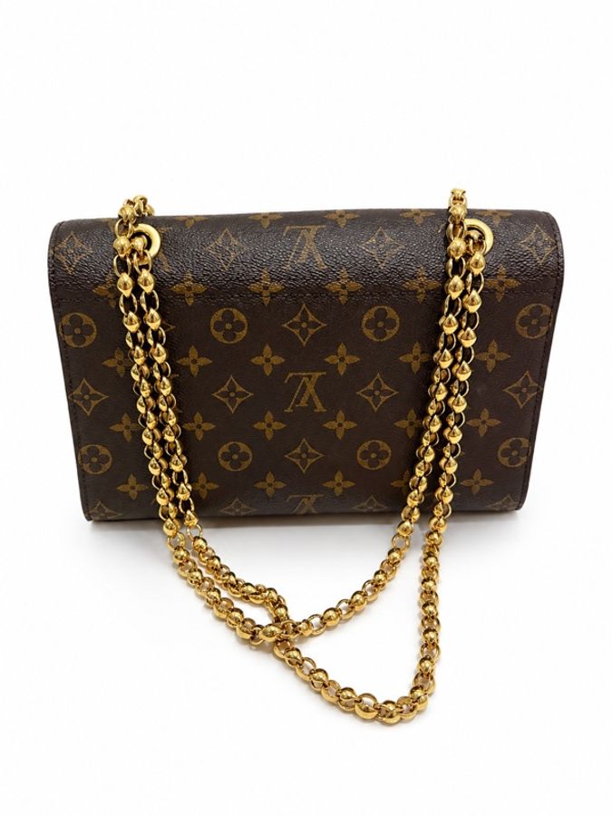 ✨【出售】LV Monogram × Navy Leather 拼接深藍鏈條肩背包✨-9