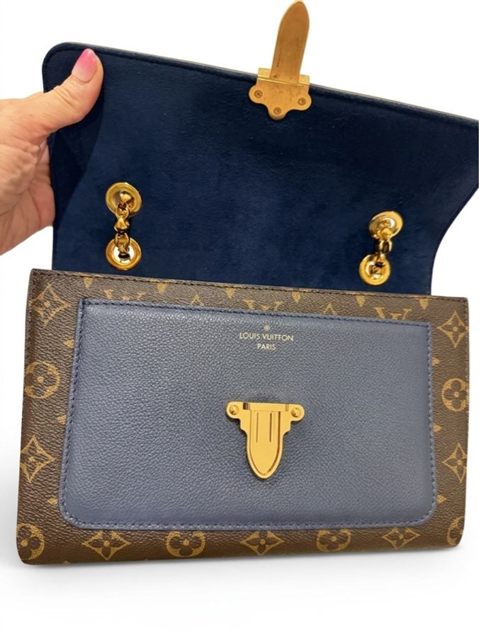 ✨【出售】LV Monogram × Navy Leather 拼接深藍鏈條肩背包✨-14