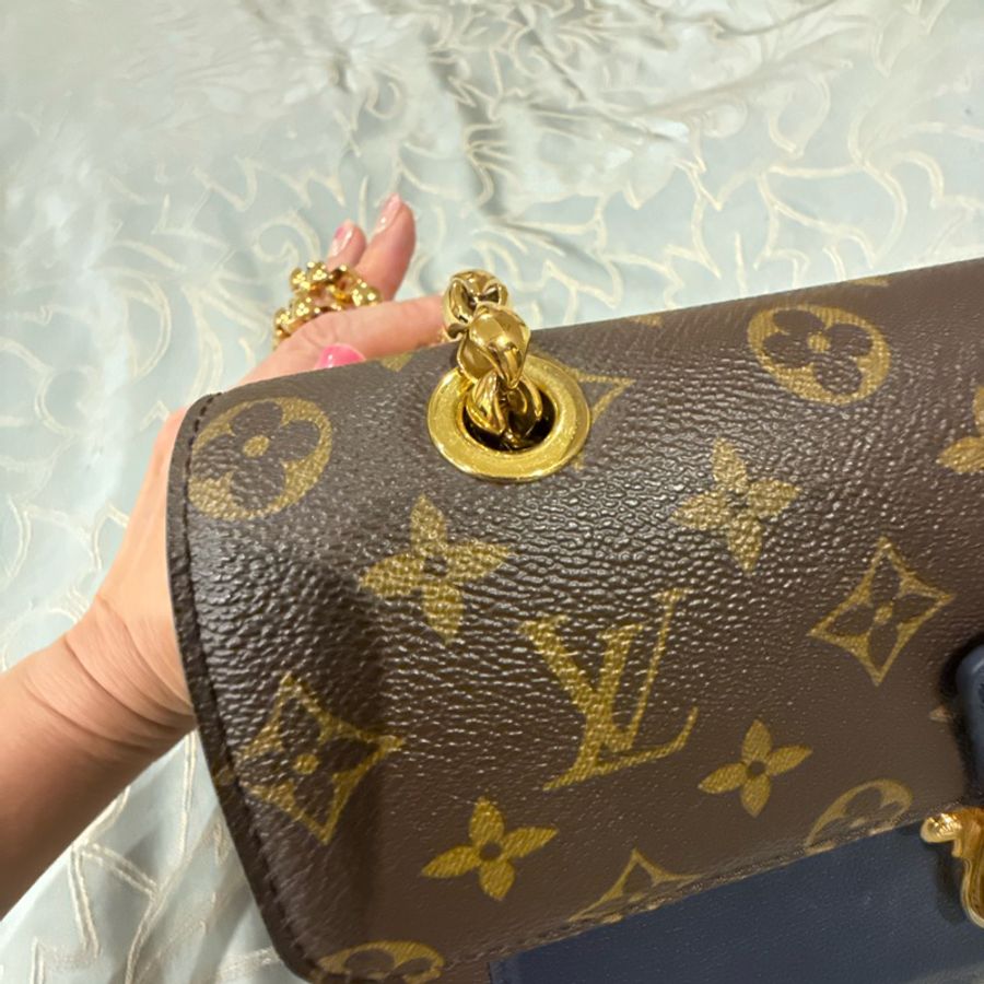 ✨【出售】LV Monogram × Navy Leather 拼接深藍鏈條肩背包✨-17