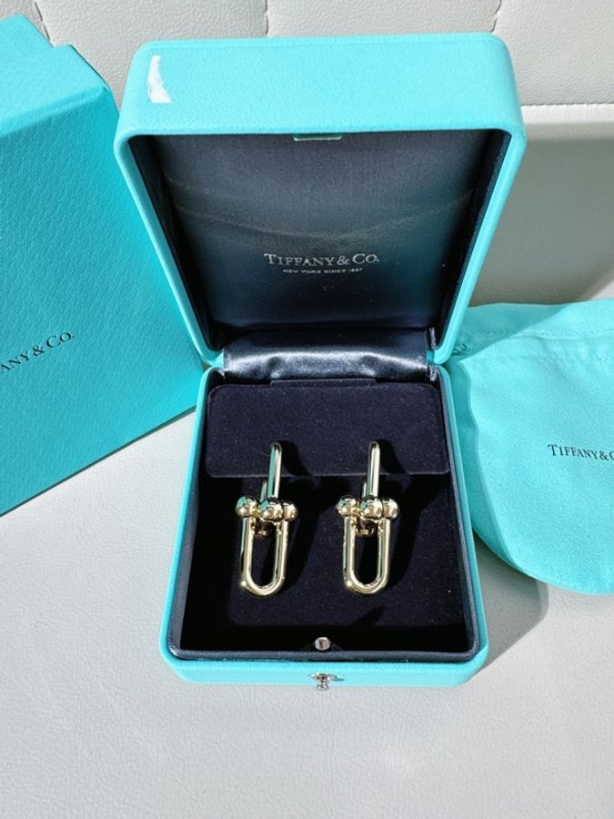 Tiffany蒂芙尼 hardwear系列 18K黃金鍊環耳環,特大號 長4.6cm-1