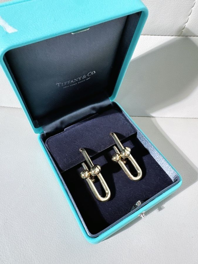 Tiffany蒂芙尼 hardwear系列 18K黃金鍊環耳環,特大號 長4.6cm-2