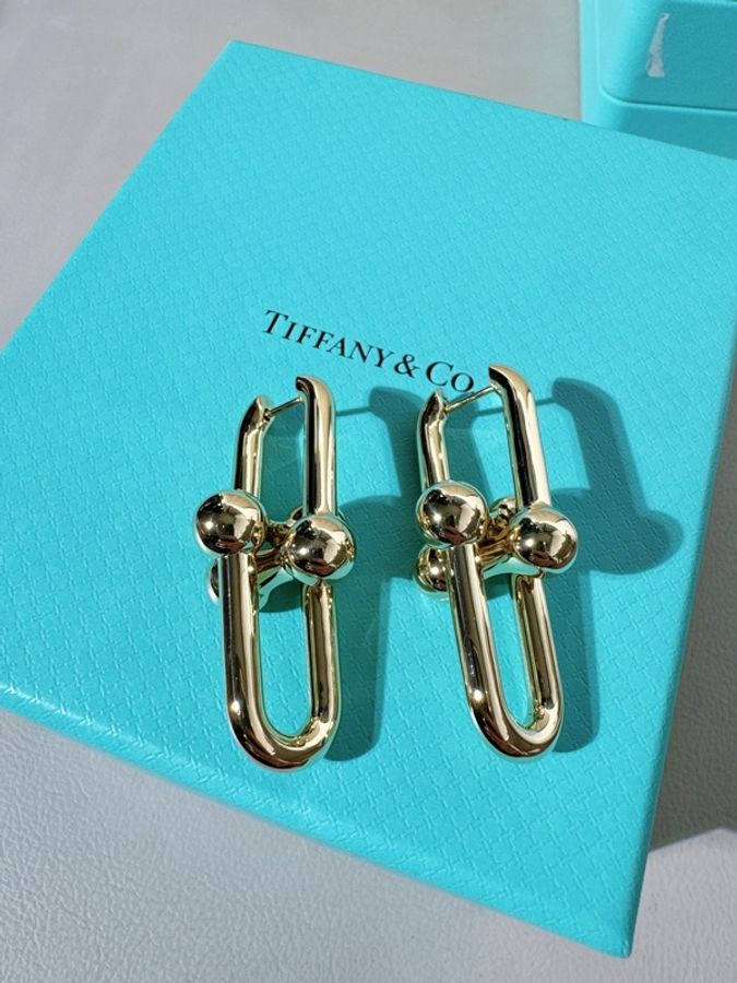 Tiffany蒂芙尼 hardwear系列 18K黃金鍊環耳環,特大號 長4.6cm-4
