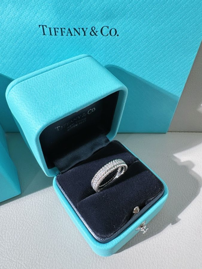 Tiffany & Co. 蒂芙尼 Schlumberger 史隆伯傑 大師 系列 Rope 滿鑽麻花戒指,51碼-2