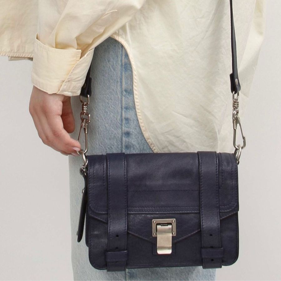 Proenza Schouler PS1 Pouch mini 深藍 肩背包 斜背包 側背包 手提包-7