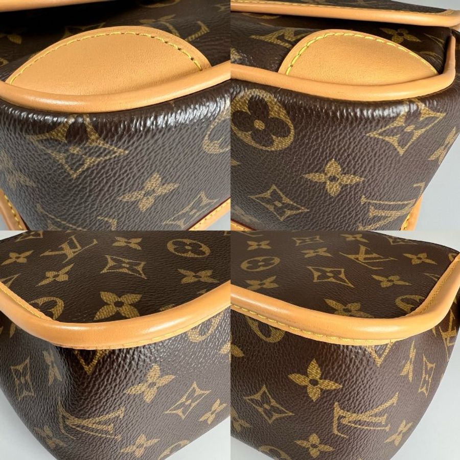 LV M45985/晶片款 老花DIANE法棍包 黑背帶-12