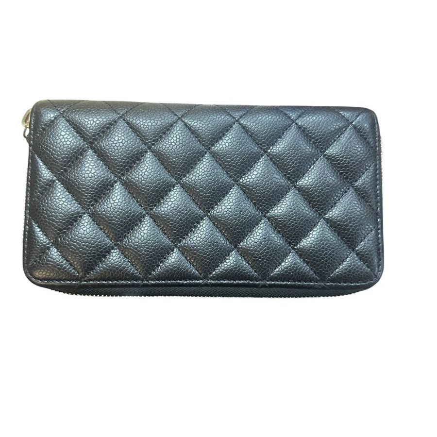 【美收精品】CHANEL 經典荔枝紋牛皮金釦拉鍊長夾 5-601 【隔月月中將轉賣至日本 上架期限30天】-2