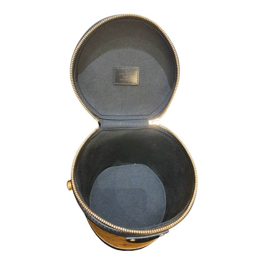 【美收精品】LV CANNES 經典花紋拼手提接復古包圓筒包/水桶包 5-653-10