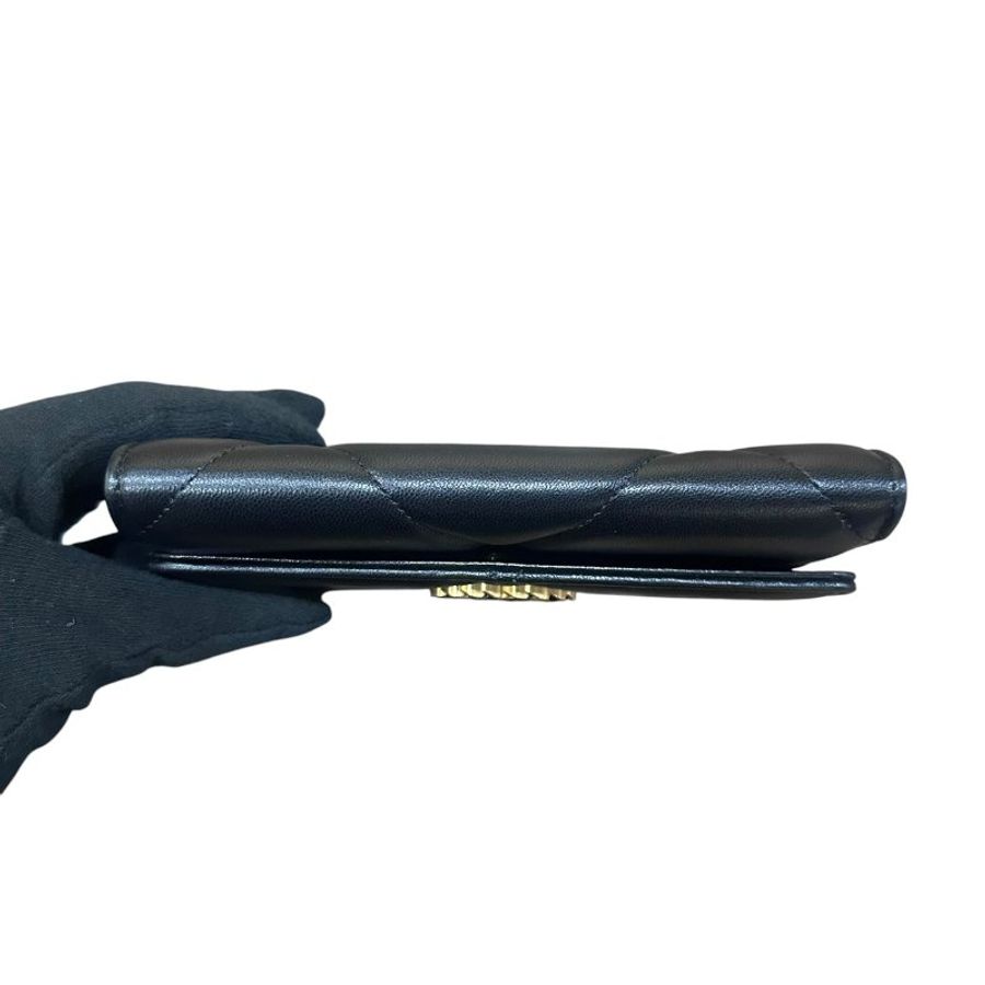 【美收精品】Chanel 19 經典大菱格紋羊皮金銀雙色釦三折中長夾 5-608【隔月月中將轉賣至日本 上架期限30天】-3