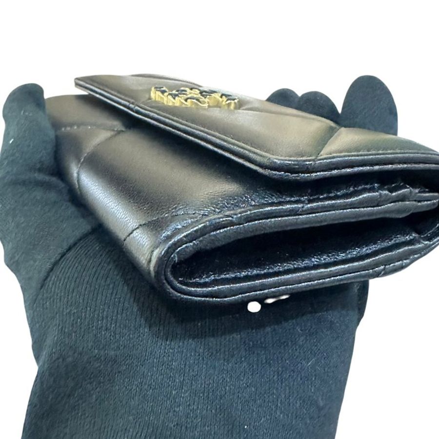 【美收精品】Chanel 19 經典大菱格紋羊皮金銀雙色釦三折中長夾 5-608【隔月月中將轉賣至日本 上架期限30天】-6