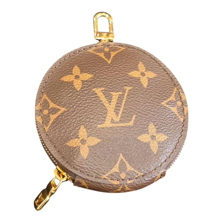 【美收精品】LV老花圓形零錢包金邊鑰匙扣飾品 5-655-0