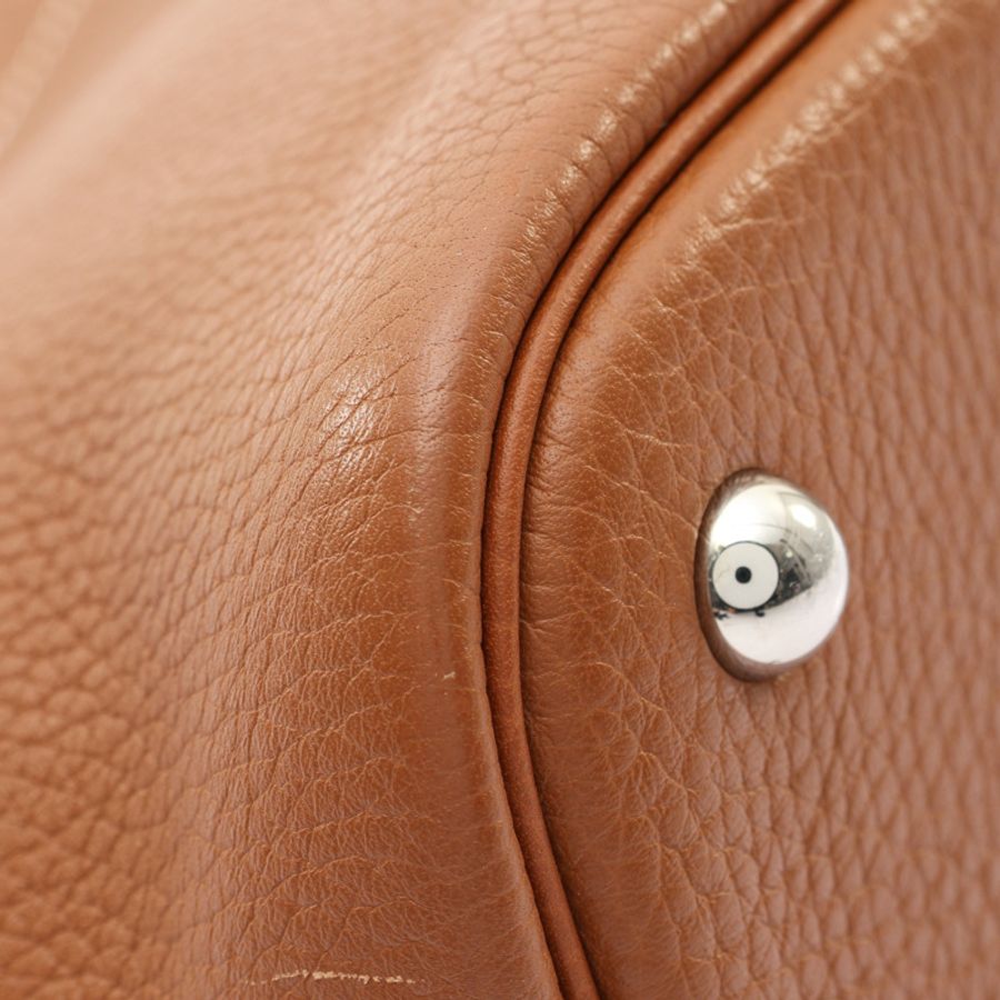 金棕色 Clemence 牛皮 Bolide 31 柏莉包 兩用包 A刻 銀釦【HERMES 愛馬仕】-10