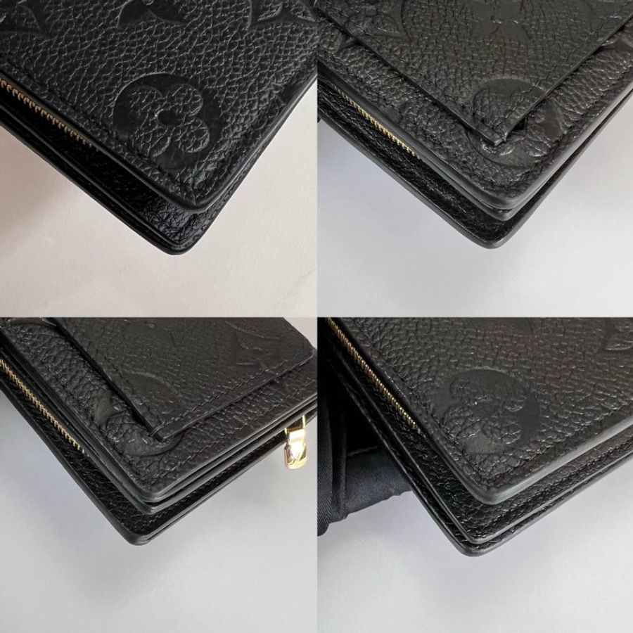 LV M80151/晶片款 黑壓紋二折短夾-9