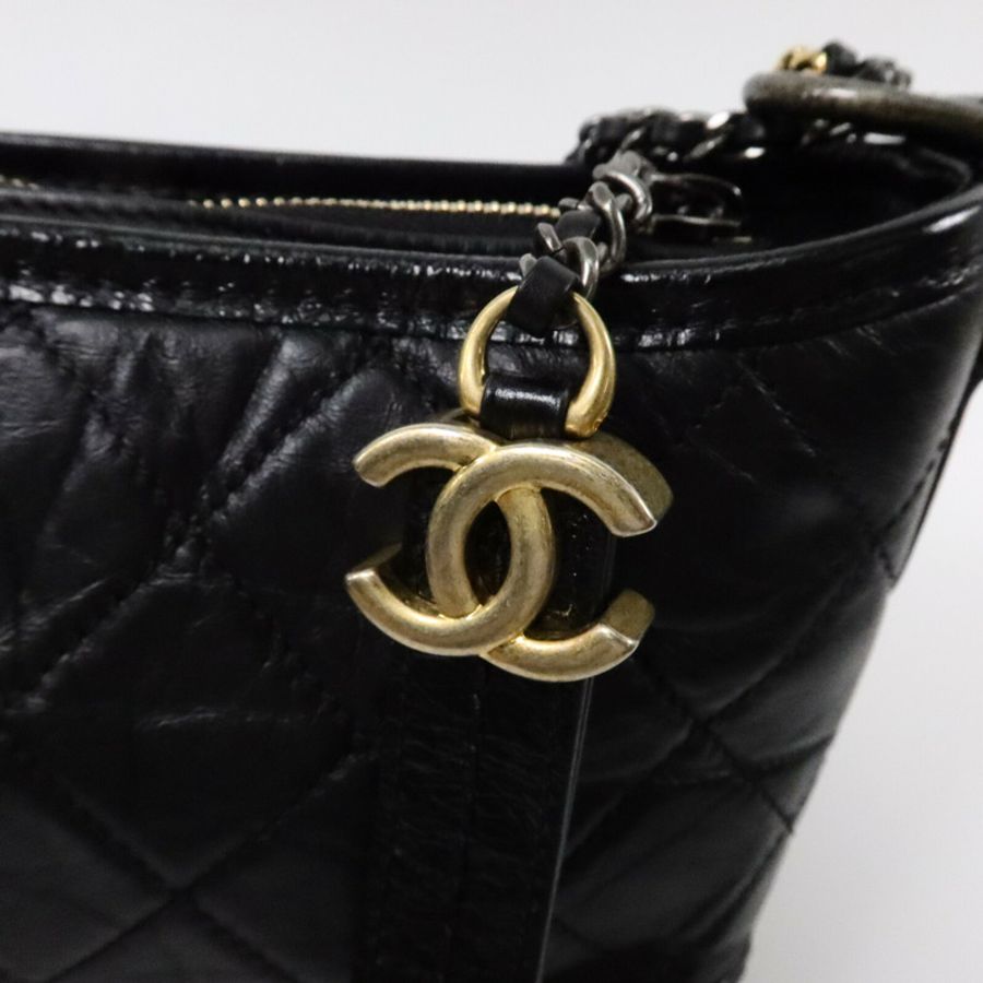 CHANEL 牛皮皮革Gabrielle Small鏈帶肩背袋-5