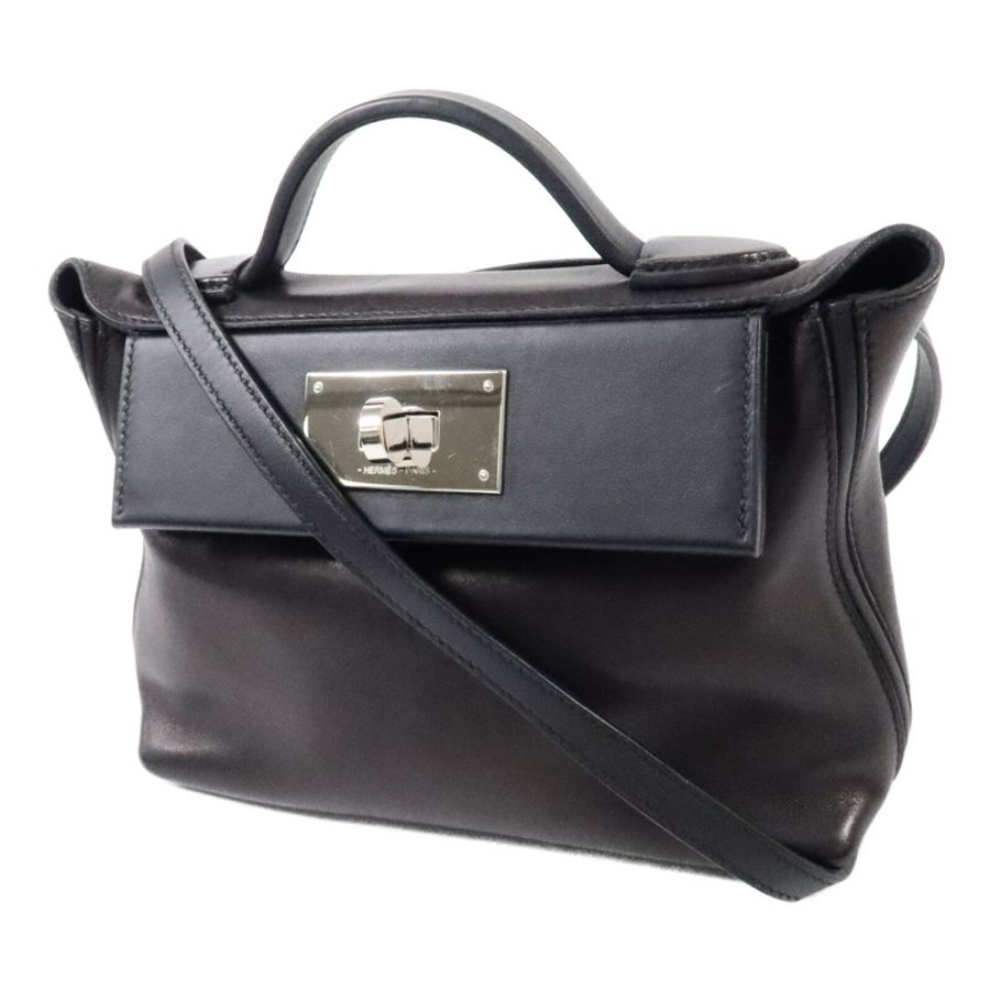 HERMES Volupto皮革24/24 Mini手挽肩背兩用袋Noir-2