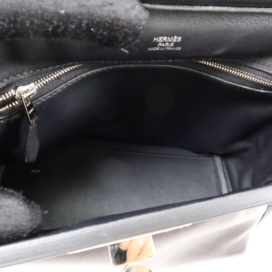 HERMES Volupto皮革24/24 Mini手挽肩背兩用袋Noir-4
