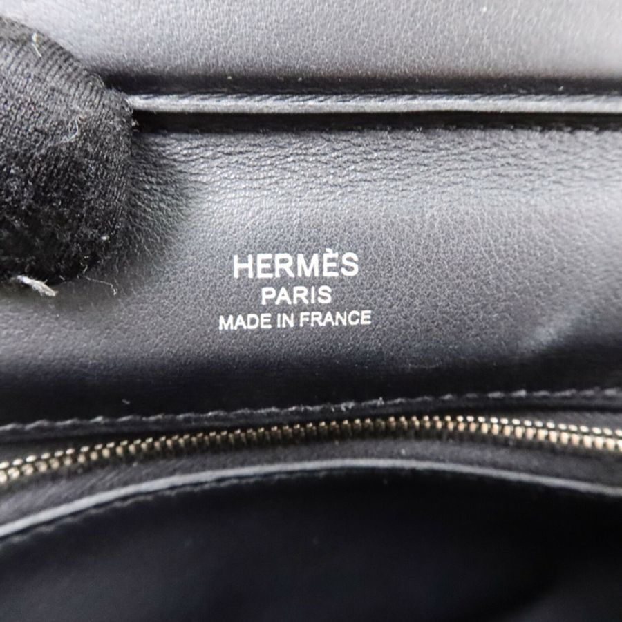 HERMES Volupto皮革24/24 Mini手挽肩背兩用袋Noir-5