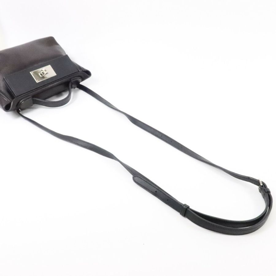 HERMES Volupto皮革24/24 Mini手挽肩背兩用袋Noir-8