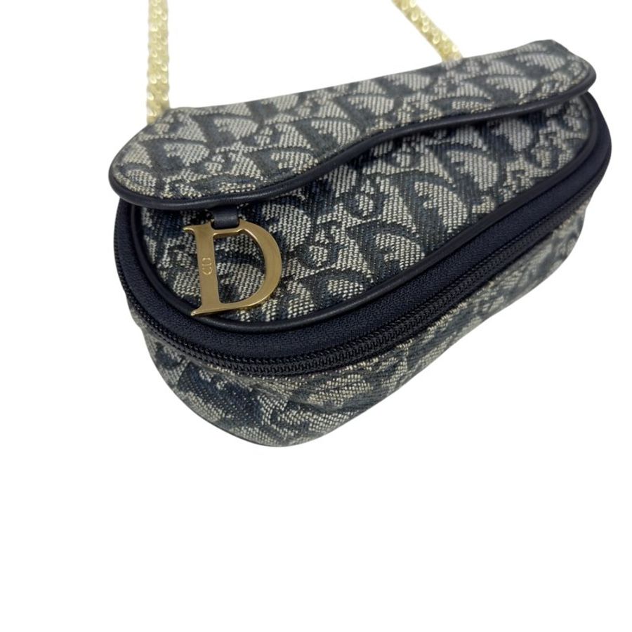 DIOR *自加鏈>送無品牌扣+無品牌鏈帶* 中古 Saddle 馬鞍 肩背包-9