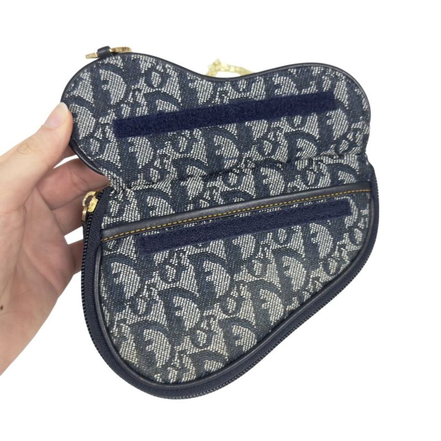 DIOR *自加鏈>送無品牌扣+無品牌鏈帶* 中古 Saddle 馬鞍 肩背包-14
