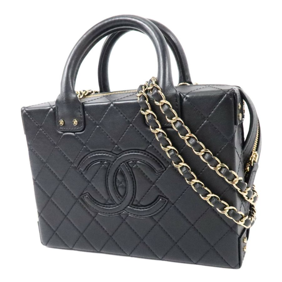 CHANEL 牛皮皮革Vanity Case鏈帶肩背袋-2