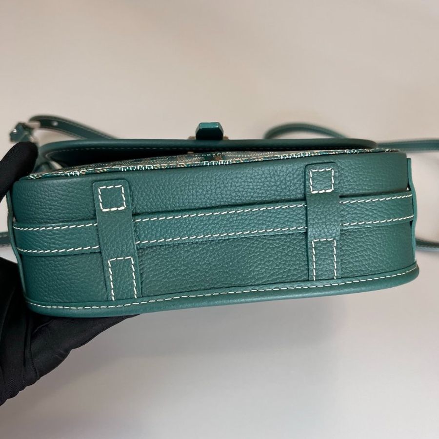 GOYARD 020246 綠老花 Belvédère PM 郵差包-4