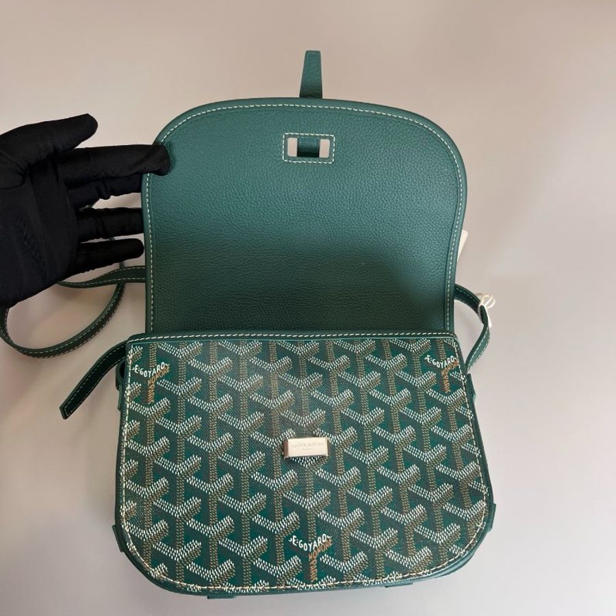 GOYARD 020246 綠老花 Belvédère PM 郵差包-5