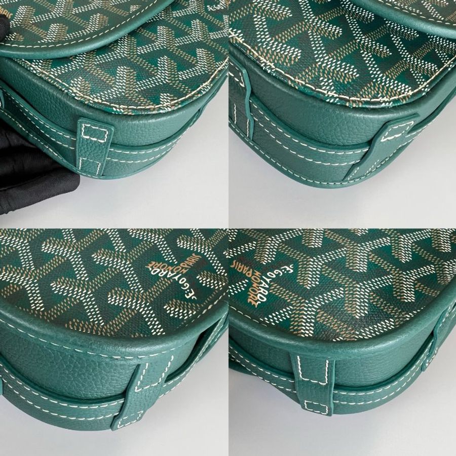 GOYARD 020246 綠老花 Belvédère PM 郵差包-9
