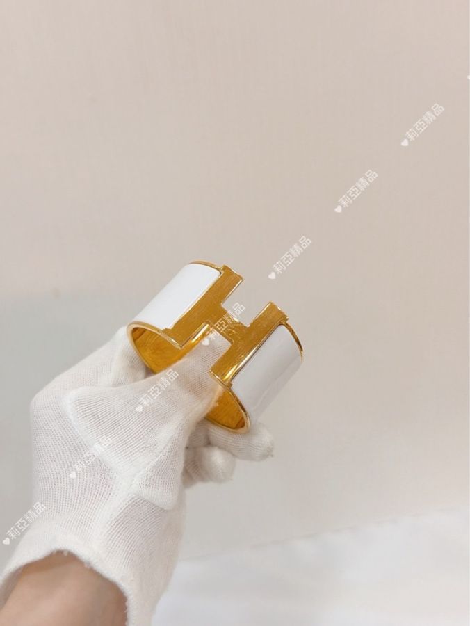莉亞精品♡ Hermes 寬版H手環pm白金 二手美品-2