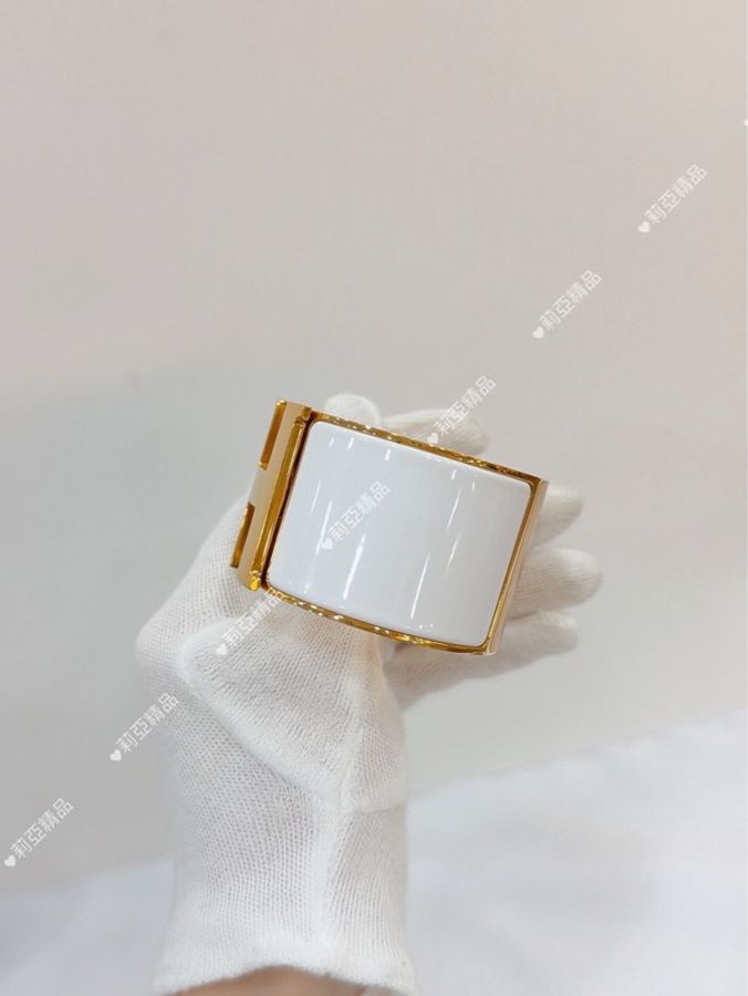 莉亞精品♡ Hermes 寬版H手環pm白金 二手美品-4