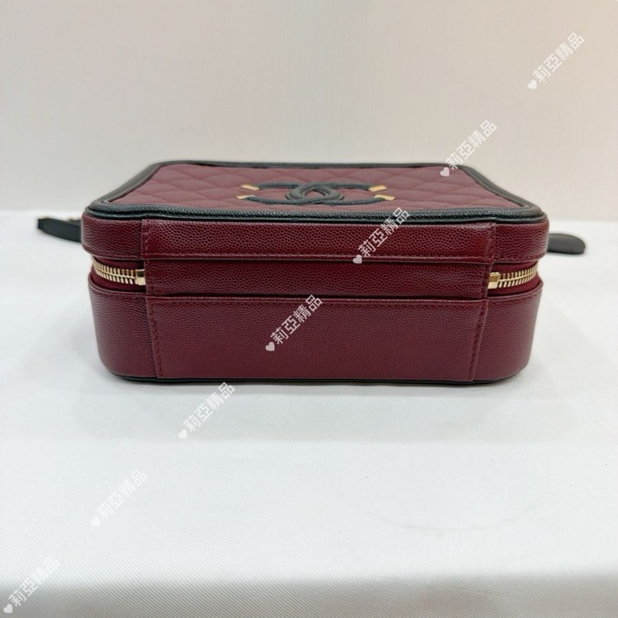 莉亞精品♡ Chanel A93343 相機包 酒紅色 二手美包-7